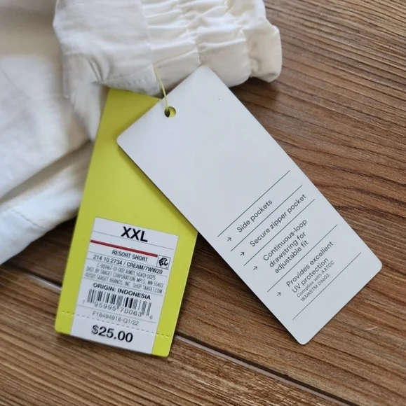 All in Motion Athletic Shorts Womens XXL Cream NEW - Picture 5 of 8